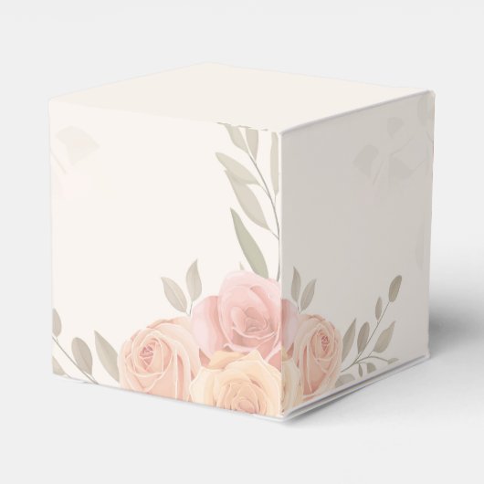 Boho Botanische Wit Roze Pose Bedankdoosjes (Achterkant)