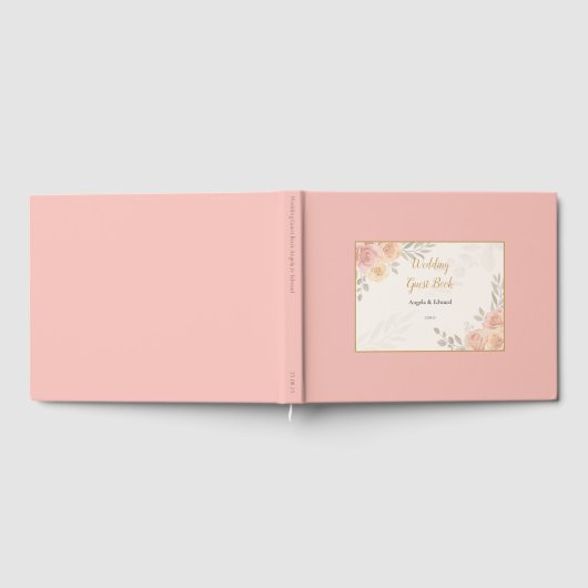 Boho Botanische Wit Roze Pose Gastenboek (Volledig)