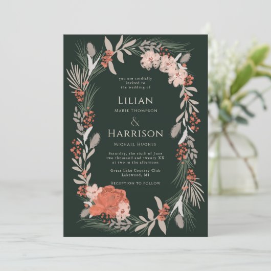 Boho botanische woesteling kaart (Staand voorkant)