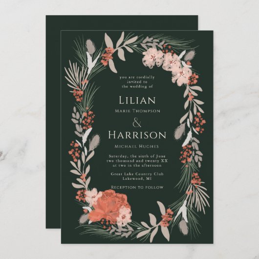 Boho botanische woesteling kaart (Voorkant / Achterkant)