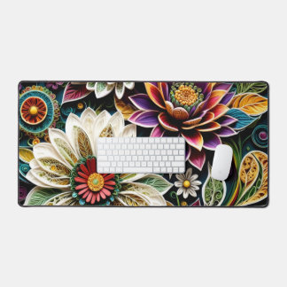 Boho Botanische Zentangle Bloemen Bureaumat