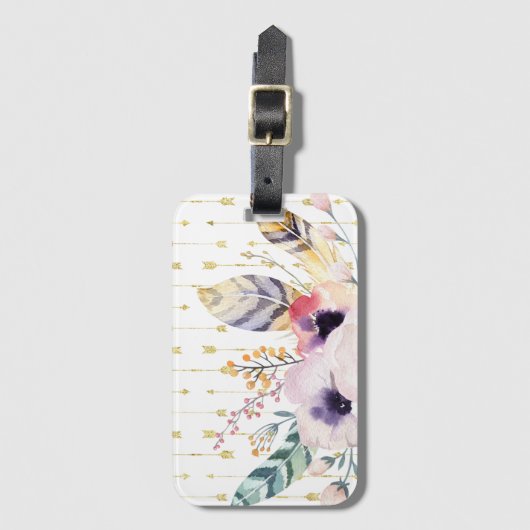 Boho Bouquet Bagagelabel (Voorkant (verticaal))