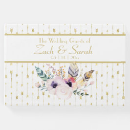  Boho Bouquet en Arrows Wedding Guestbook Gastenboek