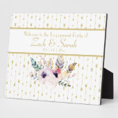  Boho Bouquet Engagement Party Tabletop Fotoplaat (Zijkant)