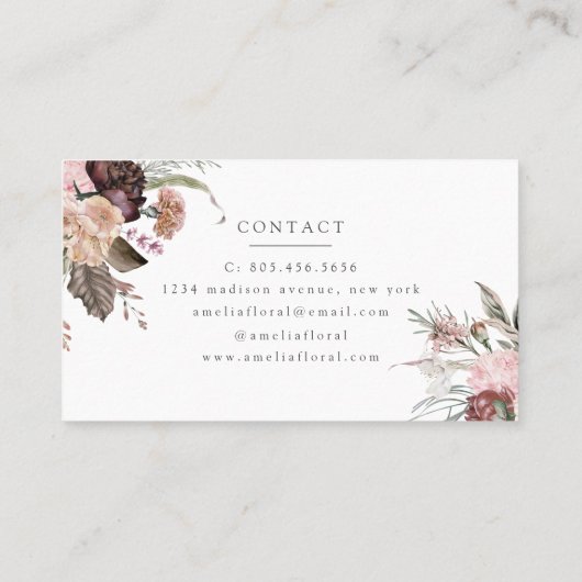 Boho Bouquet Florist Visitekaartje (Achterkant)