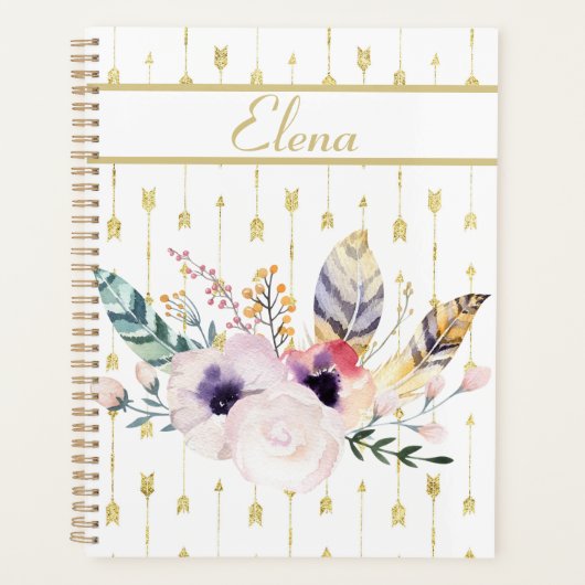 Boho Bouquet gepersonaliseerd Planner (Voorkant)