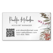 Boho Bouquet met Moderne Lettering en QR Code Magnetisch Visitekaartje (Voorkant)