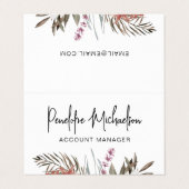 Boho Bouquet met Moderne Lettering en QR Code Visitekaartje (Buitenkant ongevouwen)