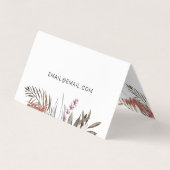 Boho Bouquet met Moderne Lettering en QR Code Visitekaartje (Achterkant)