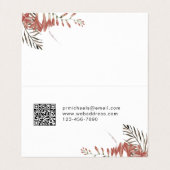 Boho Bouquet met Moderne Lettering en QR Code Visitekaartje (Binnenkant ongevouwen)