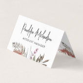 Boho Bouquet met Moderne Lettering en QR Code Visitekaartje (Voorkant)