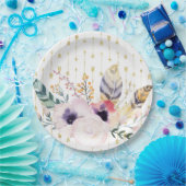 Boho Bouquet Papieren Bordje (Feest)