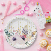 Boho Bouquet Papieren Bordje (Feest)