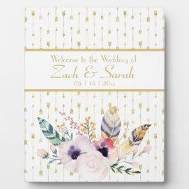  Boho Bouquet Weddenschap Welkom Tabletop Fotoplaat