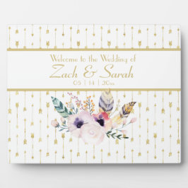  Boho Bouquet Weddenschap Welkom Tabletop Fotoplaat