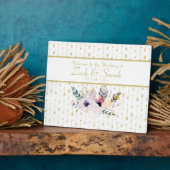  Boho Bouquet Weddenschap Welkom Tabletop Fotoplaat (Zijkant)