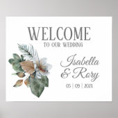  Boho Bouquet Weddenschap Welkomstbord Afdrukken Poster (Voorkant)