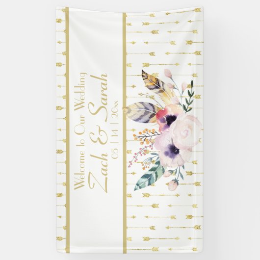 Boho Bouquet Wedding Banner (Verticaal)