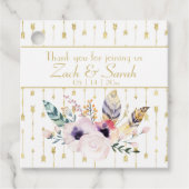  Boho Bouquet Wedding Bedankjes Labels (Voorkant)