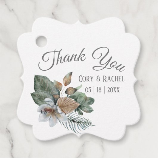  Boho Bouquet Wedding Bedankt Bedankjes Labels (Voorkant)