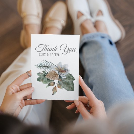 Boho Bouquet Wedding Dank je platte Kaart