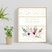  Boho Bouquet Wedding Welkom Poster