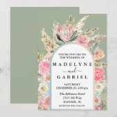 Boho Bouquets Pampas Grass Arch Lijst Kaart (Voorkant / Achterkant)