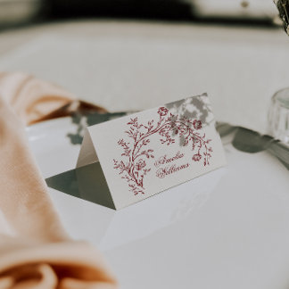Boho Bourgogne Bloemen Boho Huwelijks Plaatskaartj Kaart