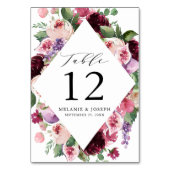 Boho Bourgogne & Blush Bloemen & Fruit Bruiloft Kaart (Achterkant)