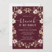 Boho Bourgogne Brunch en Bubbly Vrijgezellenfeest Kaart (Voorkant)