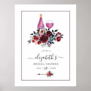 Boho Bourgogne en Navy Wine Tasting Welkom Poster