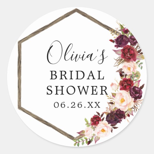 Boho Bourgogne Envelop voor Stickers (Voorkant)