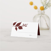 Boho Bourgogne Herfst Foliage Trouwplaats Kaart Plaatskaartje (Voorkant)