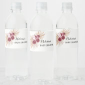 Boho Bourgogne Pampas gras Waterfles Etiket