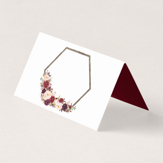 Boho Bourgogne Place-kaarten Visitekaartje (Voorkant)