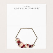 Boho Bourgogne Place-kaarten Visitekaartje (Buitenkant ongevouwen)