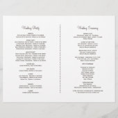 Boho Bourgogne Rode Marsala Bloemen Trouwprogramma (Achterkant)