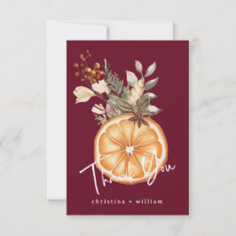 Boho Bourgogne Winter Vakantie Bruiloft Gedroogd S Bedankkaart