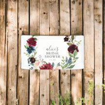 Boho Bourgondië Blauw Bloemen Vrijgezellenfeest Ba