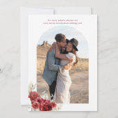 Boho Bourgondië Bloemenboog Huwelijksuitnodiging Kaart (Achterkant)