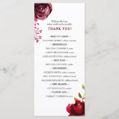 Boho Bourgondië Bloemenbruiloft, 3979 Programmakaart (Achterkant)