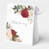 Boho Bourgondië Bloemrijke Wijnproeverij Bruidsdou Bedankdoosjes (Achterkant)