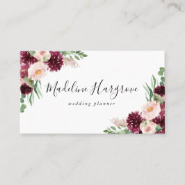 Boho Bourgondië & Blush Bloemen Visitekaartje