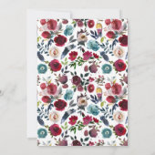 Boho Bourgondië en marine wijn proeverij bruids bi Kaart (Achterkant)