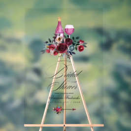 Boho Bourgondië en Navy wijnproeverij bruids welko Acryl Bord