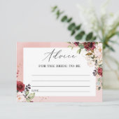 Boho Bourgondië Floral Advice voor de aanstaande b Informatiekaartje (Staand voorkant)