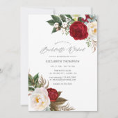 Boho Bourgondië Marsala Bloemen Bachelorette Weeke Kaart (Voorkant)