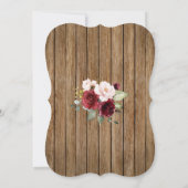 Boho Bourgondië Roze Bloemstuk Oude Houten I DO BB Kaart (Achterkant)