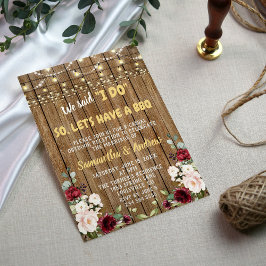 Boho Bourgondië Roze Bloemstuk Oude Houten I DO BB Kaart
