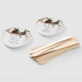 Boho Bourgondië Roze Rose Bloemen Trouwprogramma Handwaaier (Niet-gemonteerd)